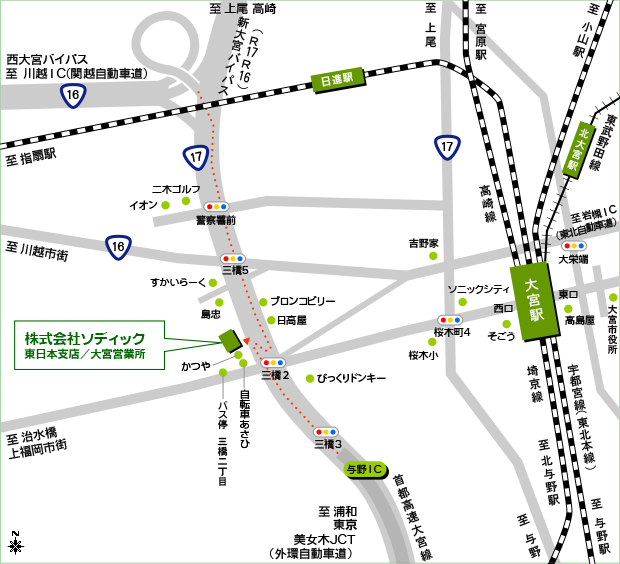 東日本支店／大宮営業所 地図