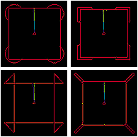 对于角部逃角的路径形状，可用1st以及精加工分别完成制作。