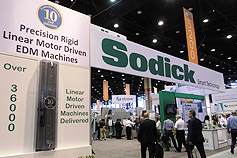 Front view of the Sodick booth