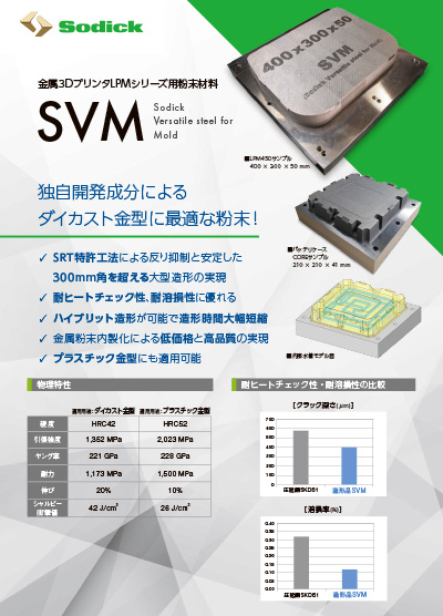 金属3Dプリンタ金属3DプリンタLPMシリーズ用粉末材料 SVM【金属3Dプリンタ】フライヤ