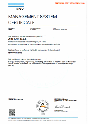 ISO9001登録証