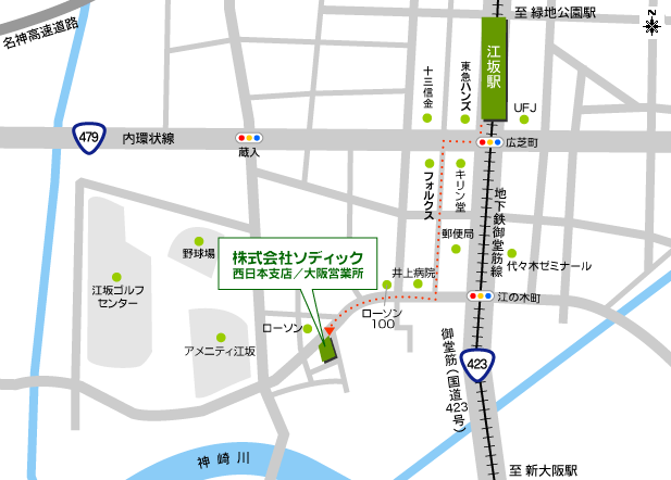 西日本支店／大阪営業所 地図