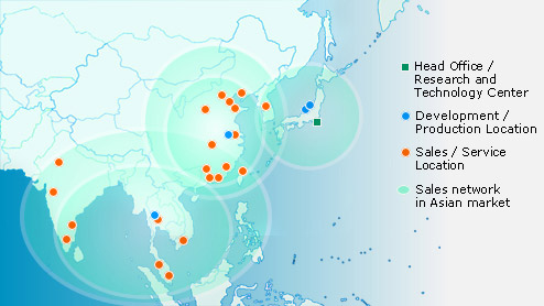 Sodick's market development in Asia