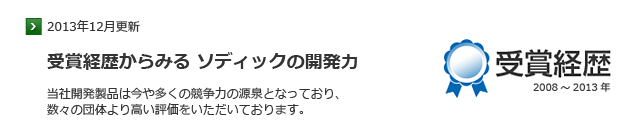 受賞経歴からみる ソディックの開発力