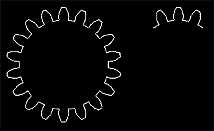 最小限度的输入就可对齿轮形状进行作图。
