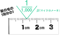 髪の毛の100分の1