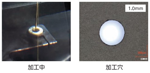 Smart-K1による加工中、加工穴の画像
