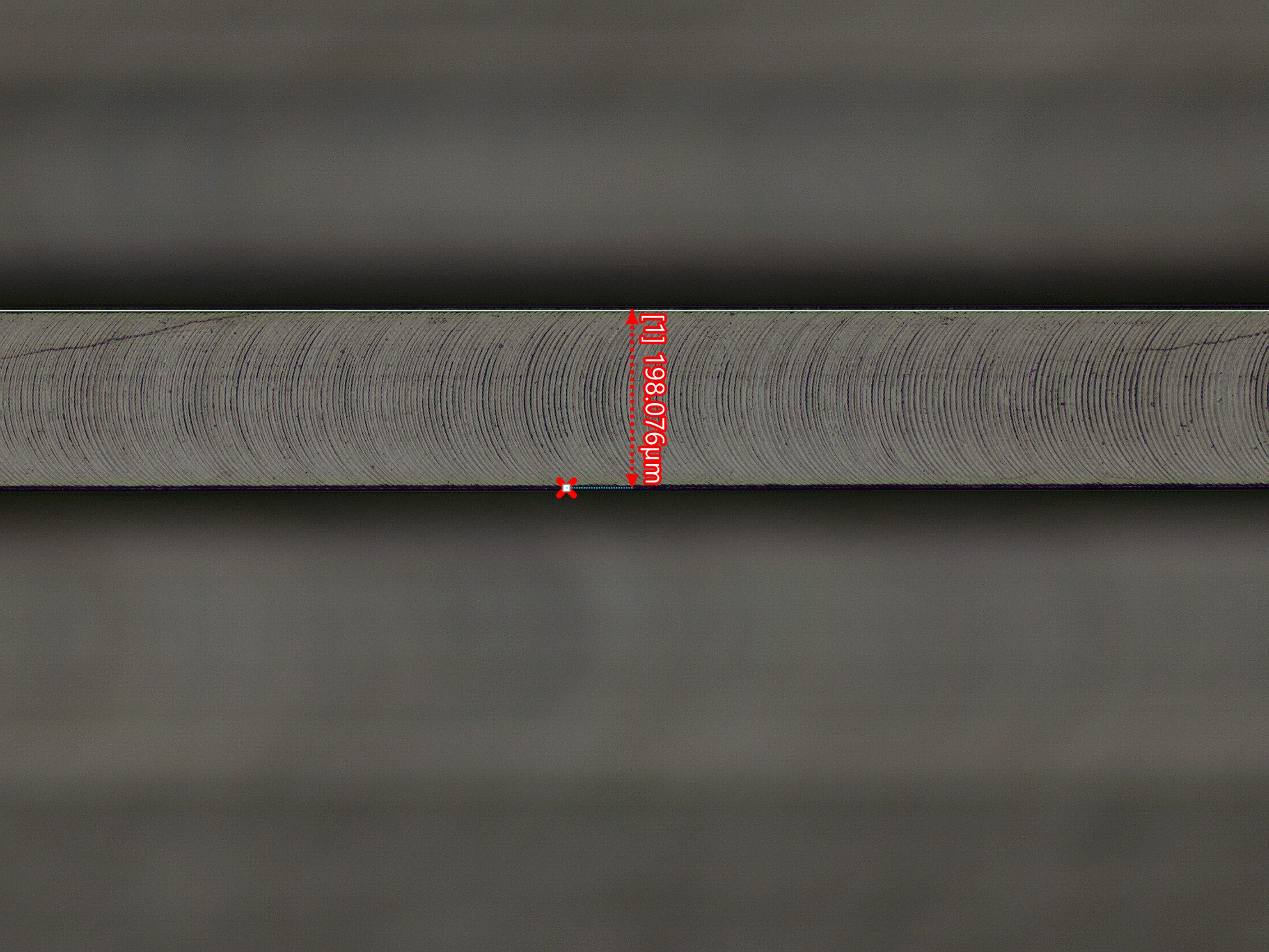 リブ幅の測定結果（198.076μm）