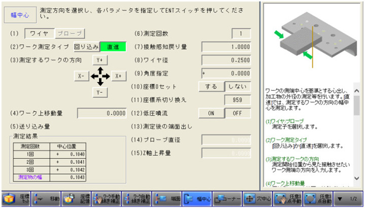 SPW電源の便利機能『幅中心測定:直進モード』